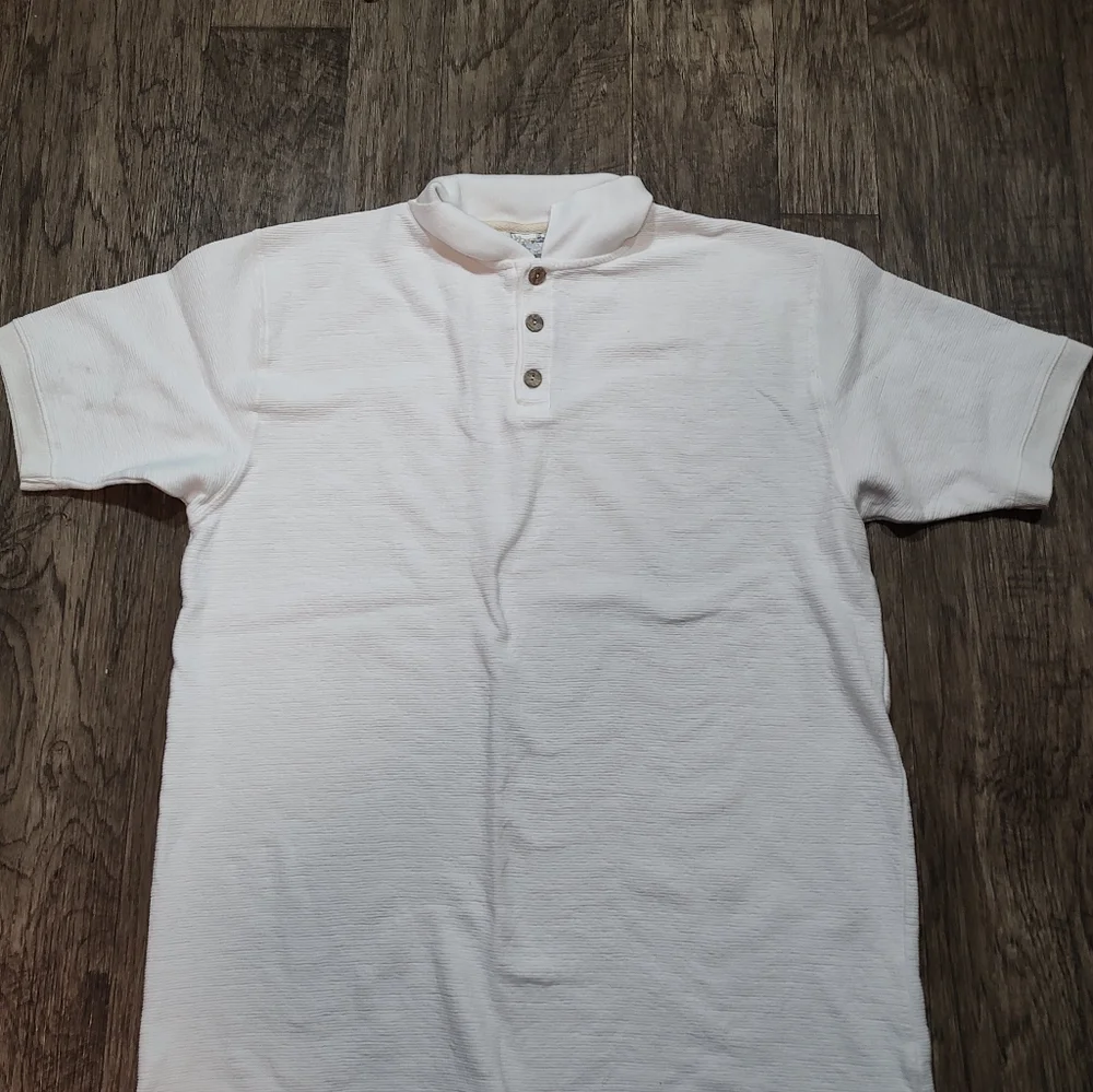 OP Sport Men's Classic White Textured Henley Short Sleeve Shirt Size XL